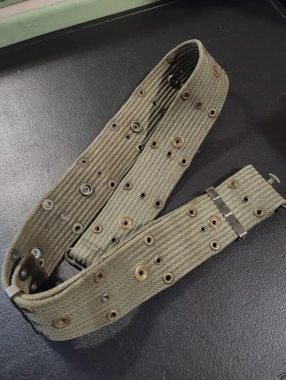 Men's Olive Green Canvas Utility Belt Or Bag Strap - Adjustable Military Style
